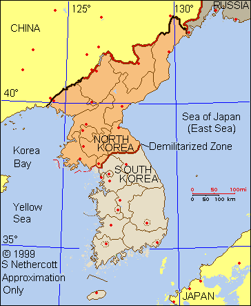 map of Korea